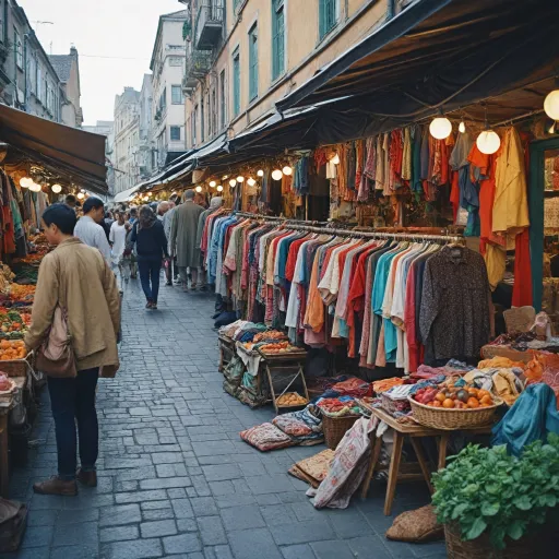 Découvrez le stand de vêtements artisanaux de la marque Rose au marché